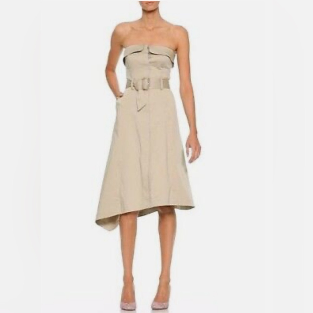 Elegant Beige Strapless Dress